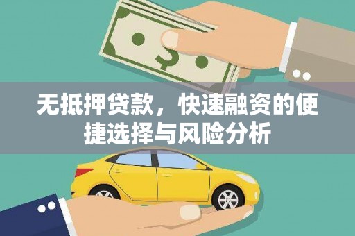 团风无抵押贷款，快速融资的便捷选择与风险分析