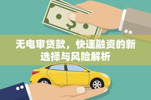 团风无电审贷款，快速融资的新选择与风险解析