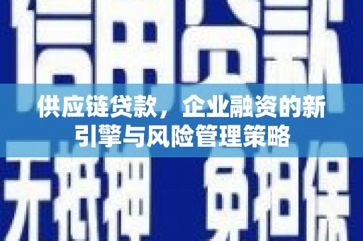 团风供应链贷款，企业融资的新引擎与风险管理策略